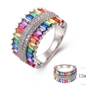 SJ38814, Ladies' Moissanite Ring, S925, Rhodium Plated, White, 5.79g