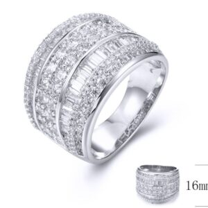 SJ33886, Ladies' Moissanite Ring, S925, Rhodium Plated, White, 9.54g