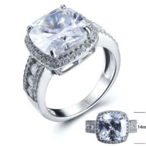 SJ25037, Ladies' Moissanite Ring, S925, Rhodium Plated, White, 5.4g