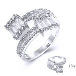 SJ38749, Ladies' Moissanite Ring, S925, Rhodium Plated, White, 4.08g