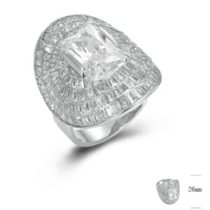 SJ45110, Ladies' Moissanite Ring, S925, Rhodium Plated, White, 12.03g