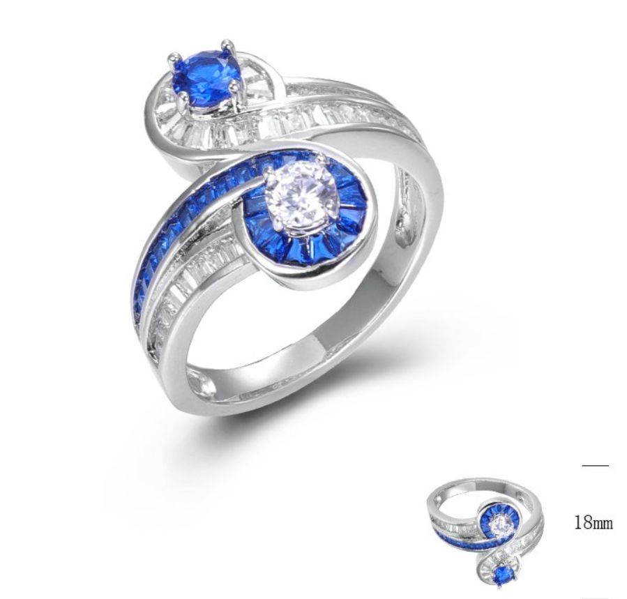 SJ44728, Ladies' Moissanite Ring, S925, Rhodium Plated, White, 4.28g