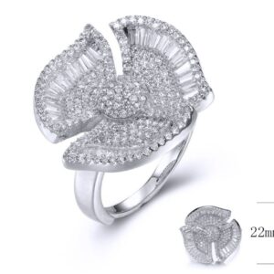 SJ34914, Ladies' Moissanite Ring, S925, Rhodium Plated, White, 6.36g