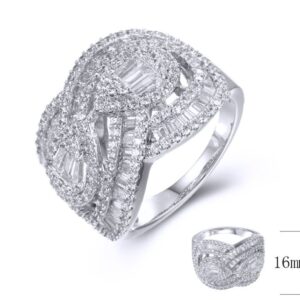 SJ37787, Ladies' Moissanite Ring, S925, Rhodium Plated, White, 7.53g
