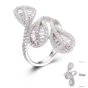 SJ29231, Ladies' Moissanite Ring, S925, Rhodium Plated, White, 6.09g