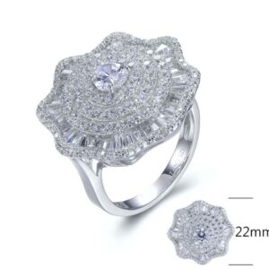 SJ27626, Ladies' Moissanite Ring, S925, Rhodium Plated, White, 7.68g