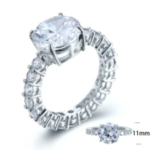 SJ24876, Ladies' Moissanite Ring, S925, Rhodium Plated, White, 5.28g
