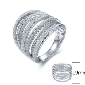 SJ27820, Ladies' Moissanite Ring, S925, Rhodium Plated, White, 8.05g