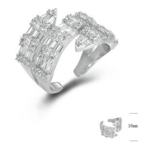 SJ45295, Ladies' Moissanite Ring, S925, Rhodium Plated, White, 6.2g