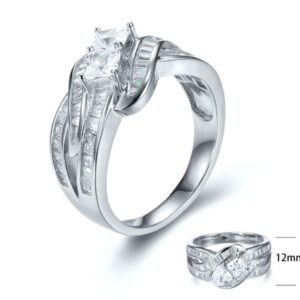 SJ28790, Ladies' Moissanite Ring, S925, Rhodium Plated, White, 5.8g