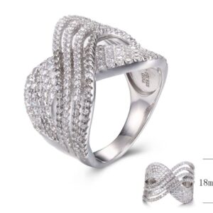 SJ30506, Ladies' Moissanite Ring, S925, Rhodium Plated, White, 5.65g