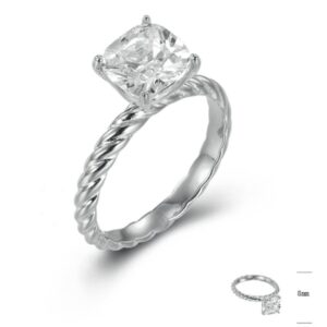 SJ43680, Ladies' Moissanite Ring, S925, Rhodium Plated, White, 3.41g
