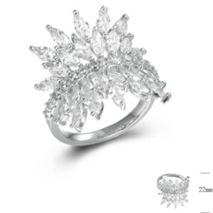 SJ44783, Ladies' Moissanite Ring, S925, Rhodium Plated, White, 5.2g