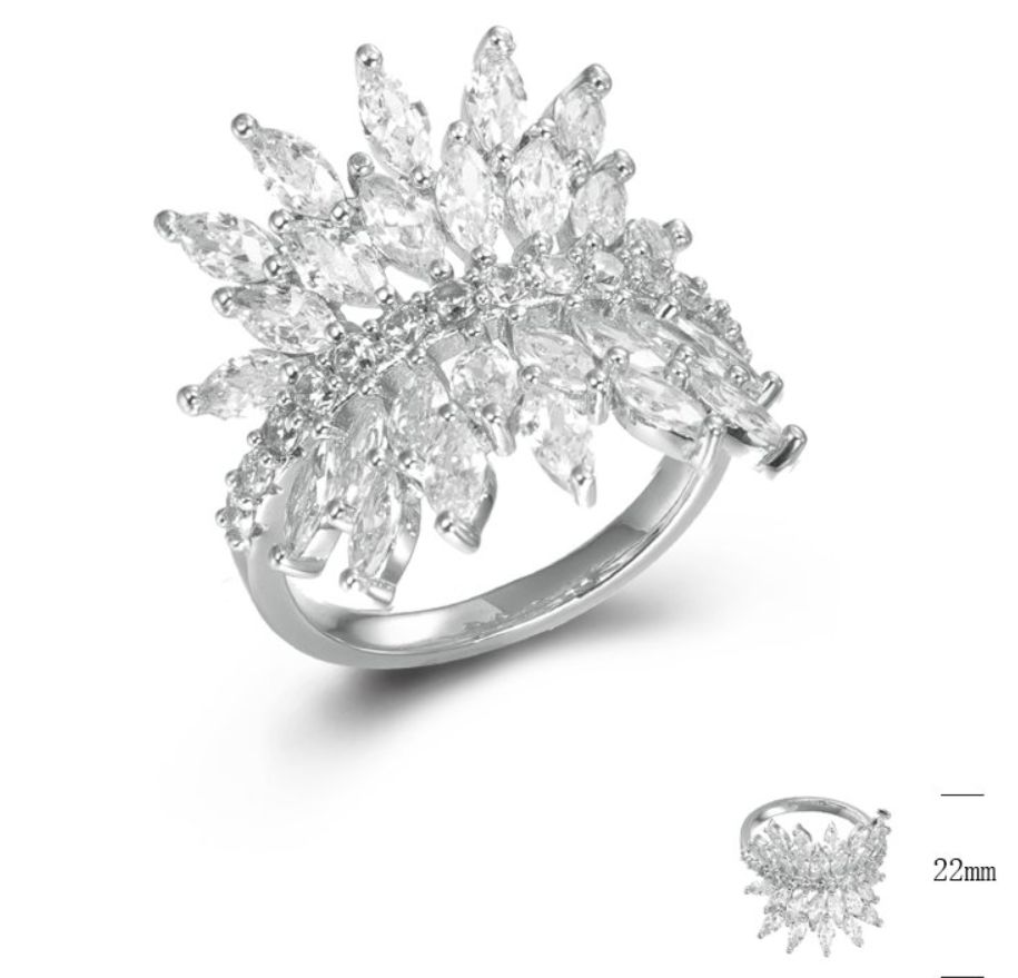 SJ44783, Ladies' Moissanite Ring, S925, Rhodium Plated, White, 5.2g