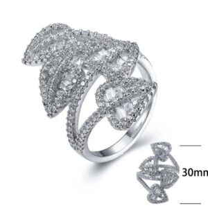 SJ26985, Ladies' Moissanite Ring, S925, Rhodium Plated, White, 6.57g