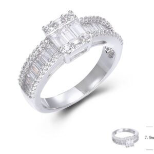 SJ47298, Ladies' Moissanite Ring, S925, Rhodium Plated, White, 4.04g