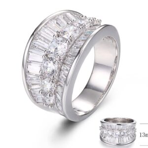 SJ29937, Ladies' Moissanite Ring, S925, Rhodium Plated, White, 8.47g