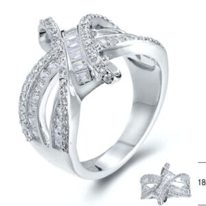 SJ24811, Ladies' Moissanite Ring, S925, Rhodium Plated, White, 5.34g