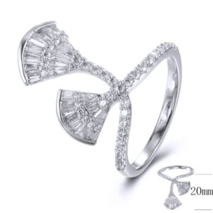 SJ38034, Ladies' Moissanite Ring, S925, Rhodium Plated, White, 3.66g