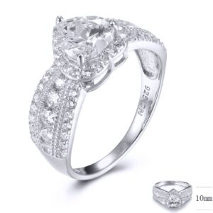 SJ32589, Ladies' Moissanite Ring, S925, Rhodium Plated, White, 3.36g