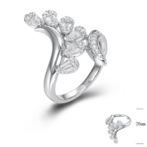 SJ45338, Ladies' Moissanite Ring, S925, Rhodium Plated, White, 3.6g