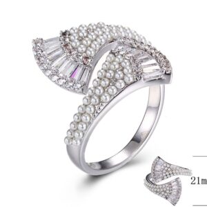 SJ30608, Ladies' Moissanite Ring, S925, Rhodium Plated, White, 3.94g