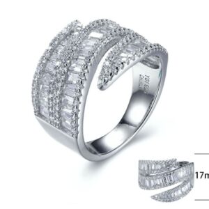 SJ28621, Ladies' Moissanite Ring, S925, Rhodium Plated, White, 7.86g