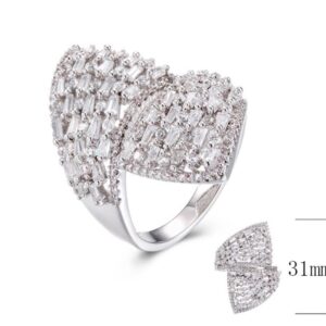 SJ29835, Ladies' Moissanite Ring, S925, Rhodium Plated, White, 7.23g