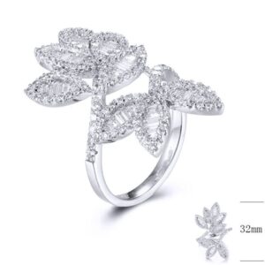 SJ32428, Ladies' Moissanite Ring, S925, Rhodium Plated, White, 6.27g