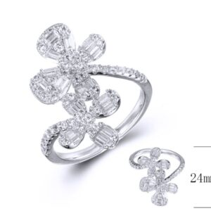 SJ36476, Ladies' Moissanite Ring, S925, Rhodium Plated, White, 3.67g