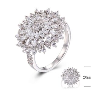 SJ30049, Ladies' Moissanite Ring, S925, Rhodium Plated, White, 4.46g