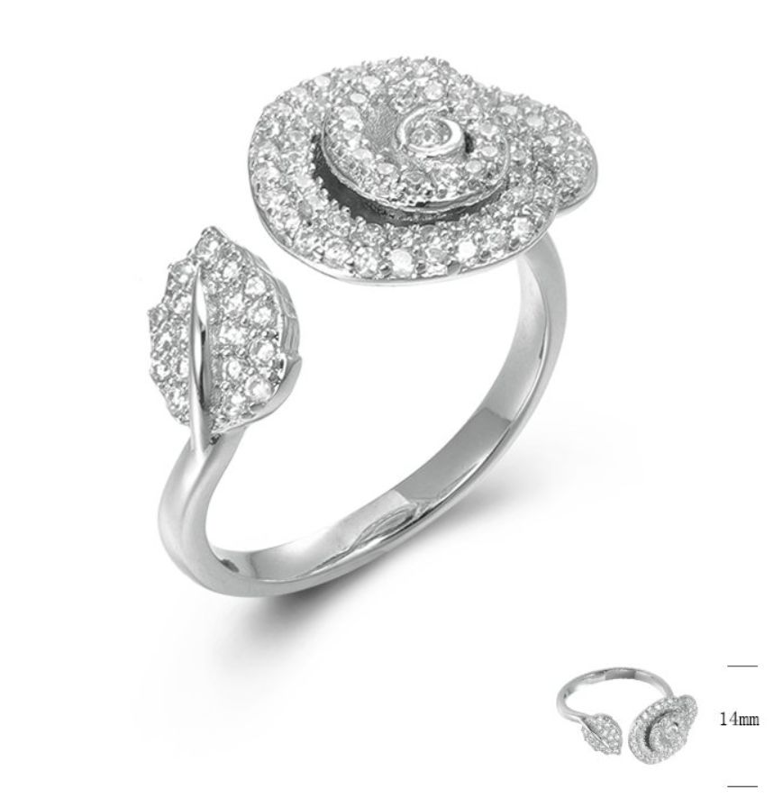 SJ44875, Ladies' Moissanite Ring, S925, Rhodium Plated, White, 5.2g