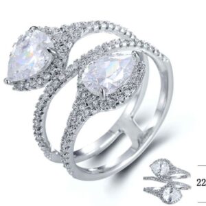 SJ24726, Ladies' Moissanite Ring, S925, Rhodium Plated, White, 4.18g