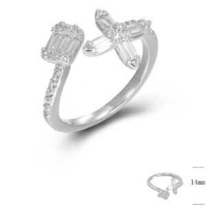 SJ45281, Ladies' Moissanite Ring, S925, Rhodium Plated, White, 2.37g