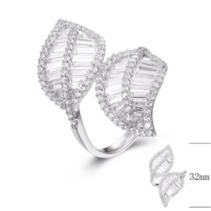 SJ29530, Ladies' Moissanite Ring, S925, Rhodium Plated, White, 4.6g