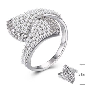 SJ30609, Ladies' Moissanite Ring, S925, Rhodium Plated, White, 3.56g