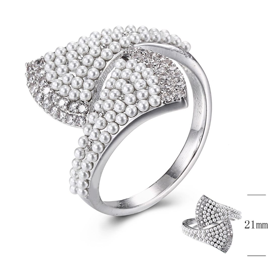 SJ30609, Ladies' Moissanite Ring, S925, Rhodium Plated, White, 3.56g