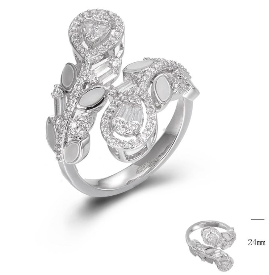 SJ44951, Ladies' Moissanite Ring, S925, Rhodium Plated, White, 5g