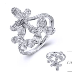SJ36477, Ladies' Moissanite Ring, S925, Rhodium Plated, White, 3.53g