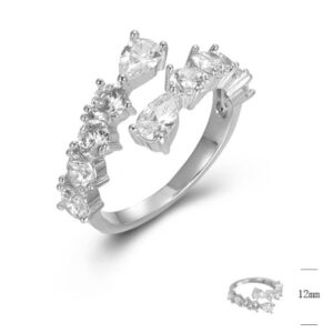 SJ45302, Ladies' Moissanite Ring, S925, Rhodium Plated, White, 3.35g