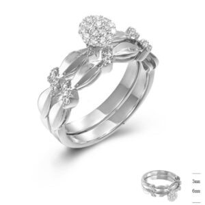 SJ44838, Ladies' Moissanite Ring, S925, Rhodium Plated, White, 4.55g