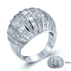 SJ24504, Ladies' Moissanite Ring, S925, Rhodium Plated, White, 10.18g