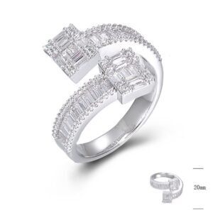 SJ47654, Ladies' Moissanite Ring, S925, Rhodium Plated, White, 5.87g