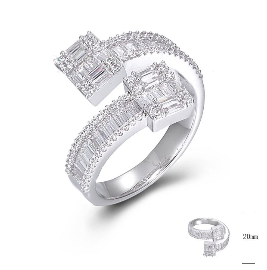 SJ47654, Ladies' Moissanite Ring, S925, Rhodium Plated, White, 5.87g