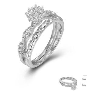 SJ44851, Ladies' Moissanite Ring, S925, Rhodium Plated, White, 3.4g