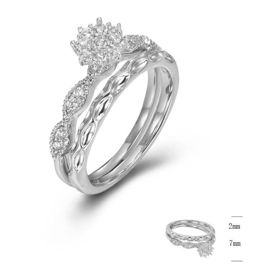 SJ44851, Ladies' Moissanite Ring, S925, Rhodium Plated, White, 3.4g