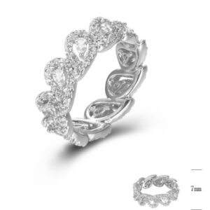 SJ44871, Ladies' Moissanite Ring, S925, Rhodium Plated, White, 4.49g