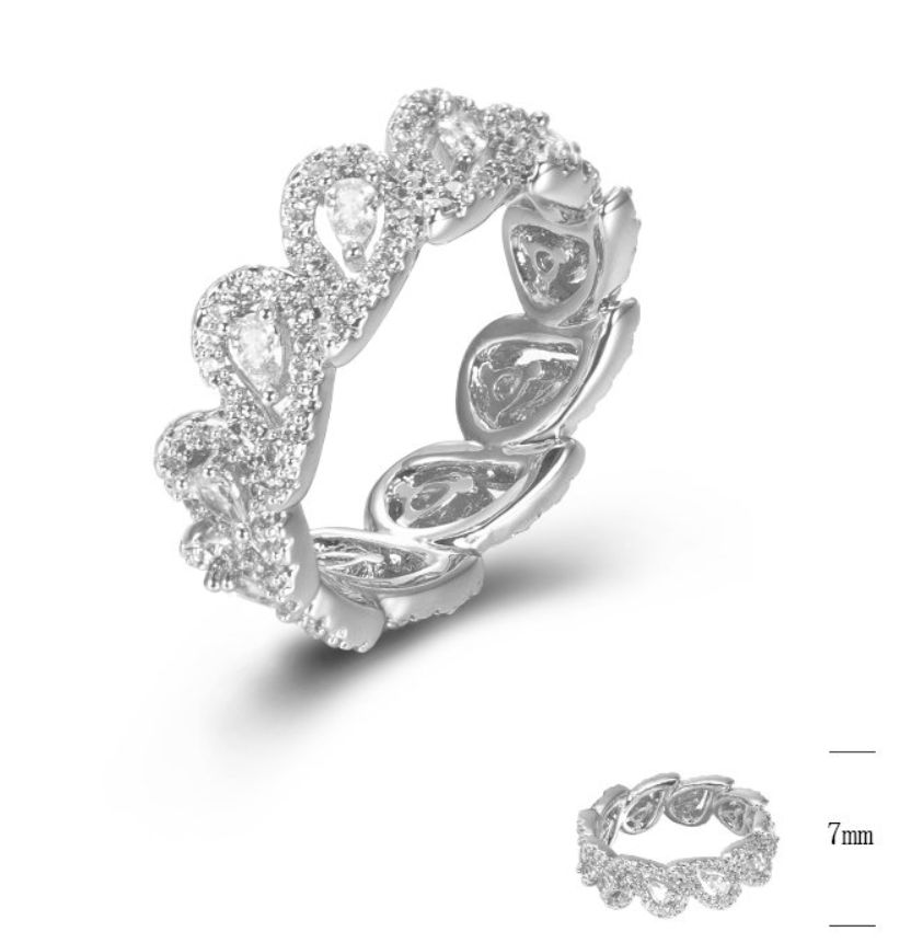 SJ44871, Ladies' Moissanite Ring, S925, Rhodium Plated, White, 4.49g