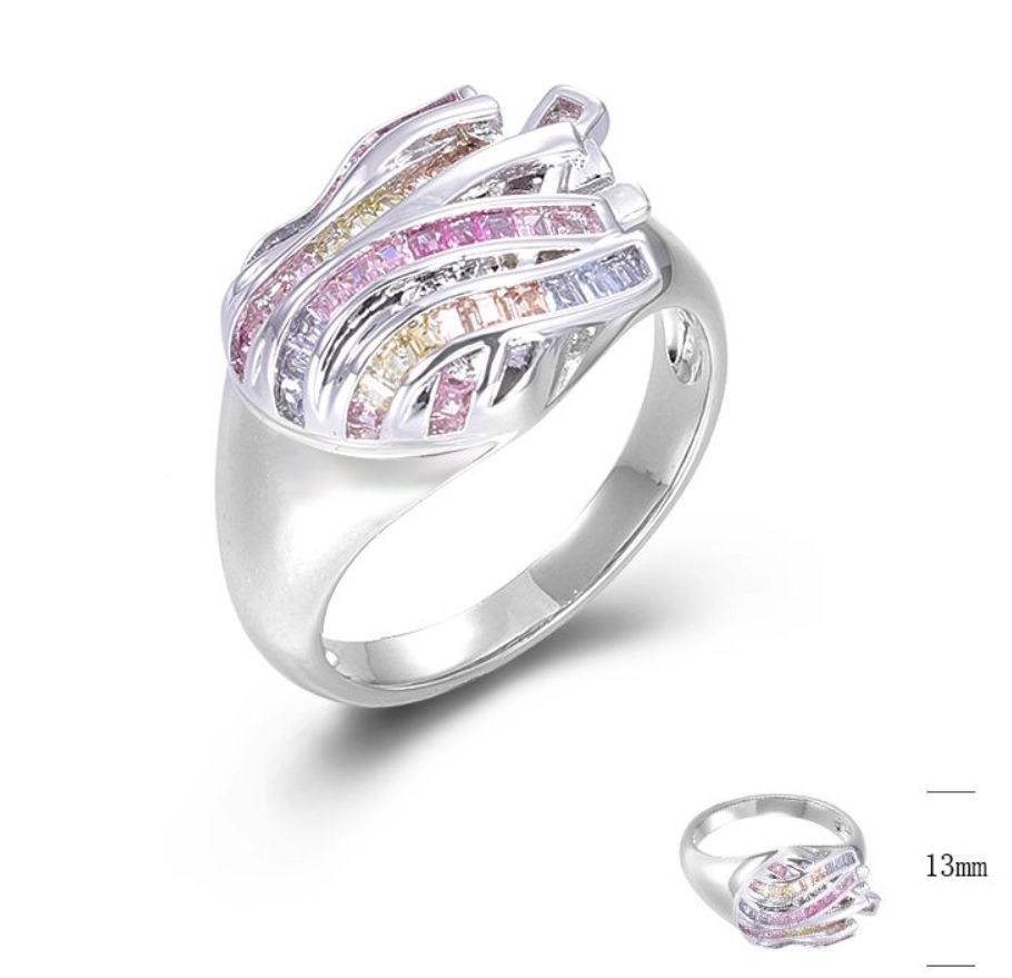 SJ46115, Ladies' Moissanite Ring, S925, Rhodium Plated, White, 5.02g