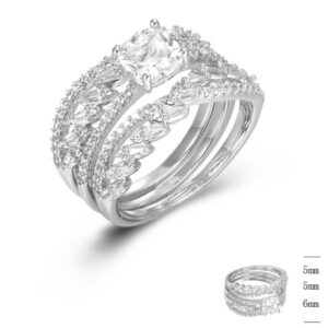 SJ45599, Ladies' Moissanite Ring, S925, Rhodium Plated, White, 5.65g
